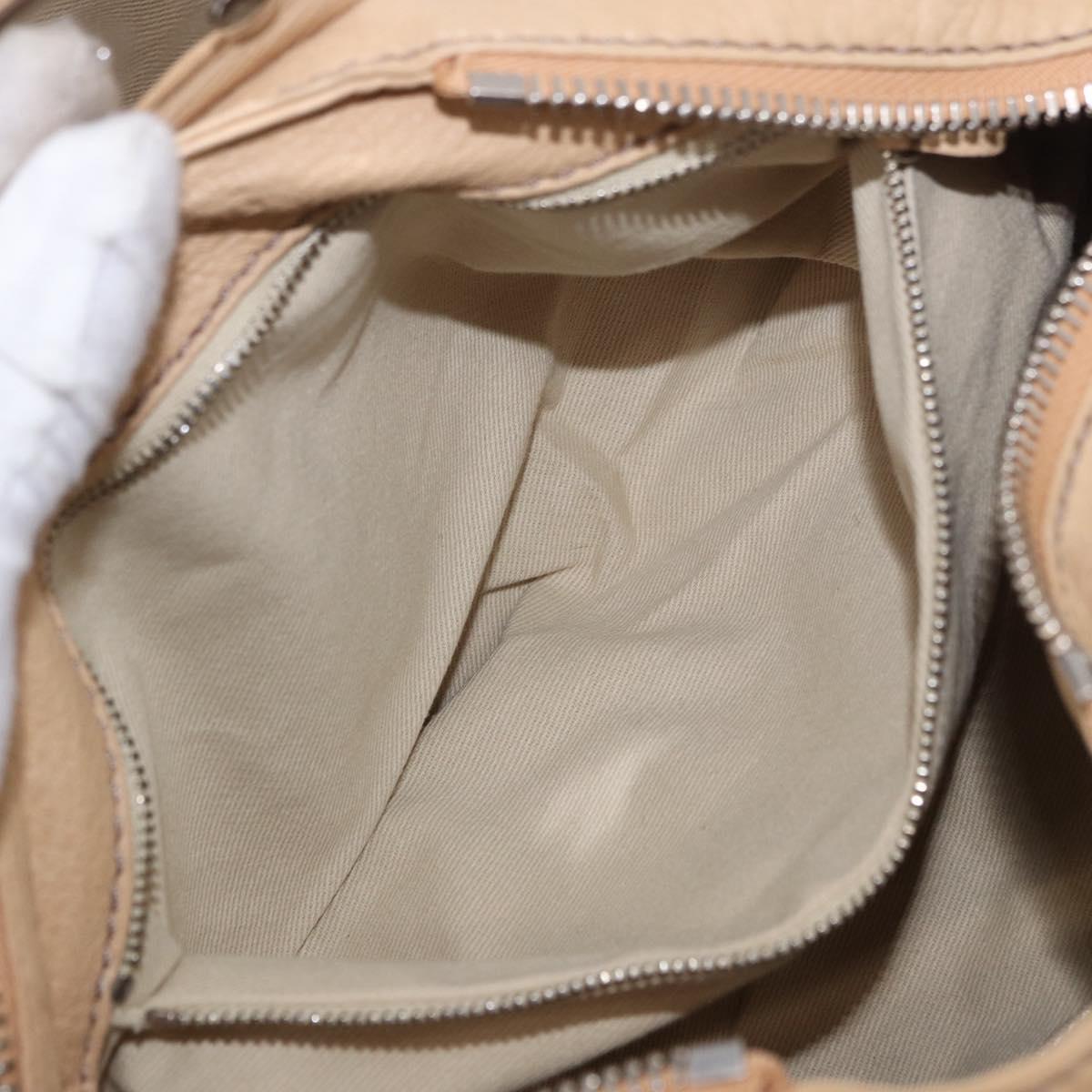 Chloe Paddington Hand Bag Leather Beige Silver Auth 184977A