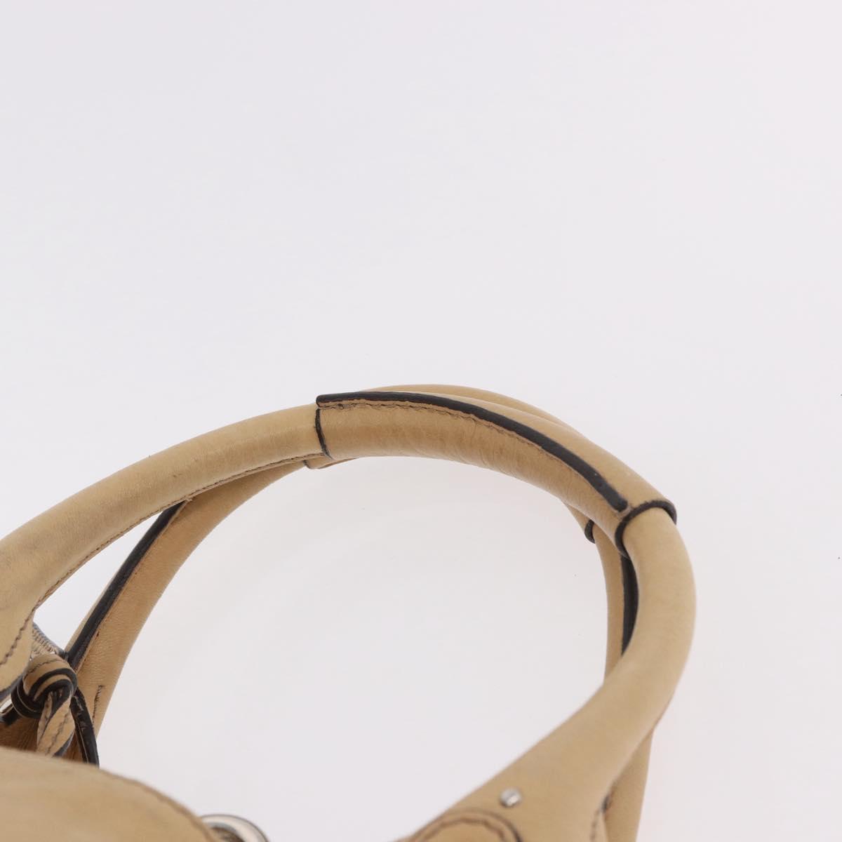 Chloe Paddington Hand Bag Leather Beige Silver Auth 184977A