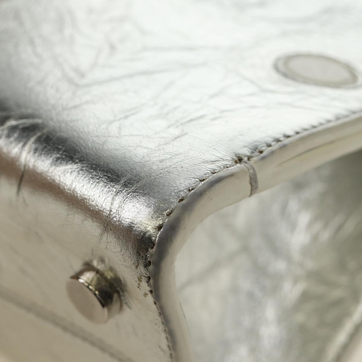 Christian Dior Hand Bag Leather 2way Silver Auth 184980V