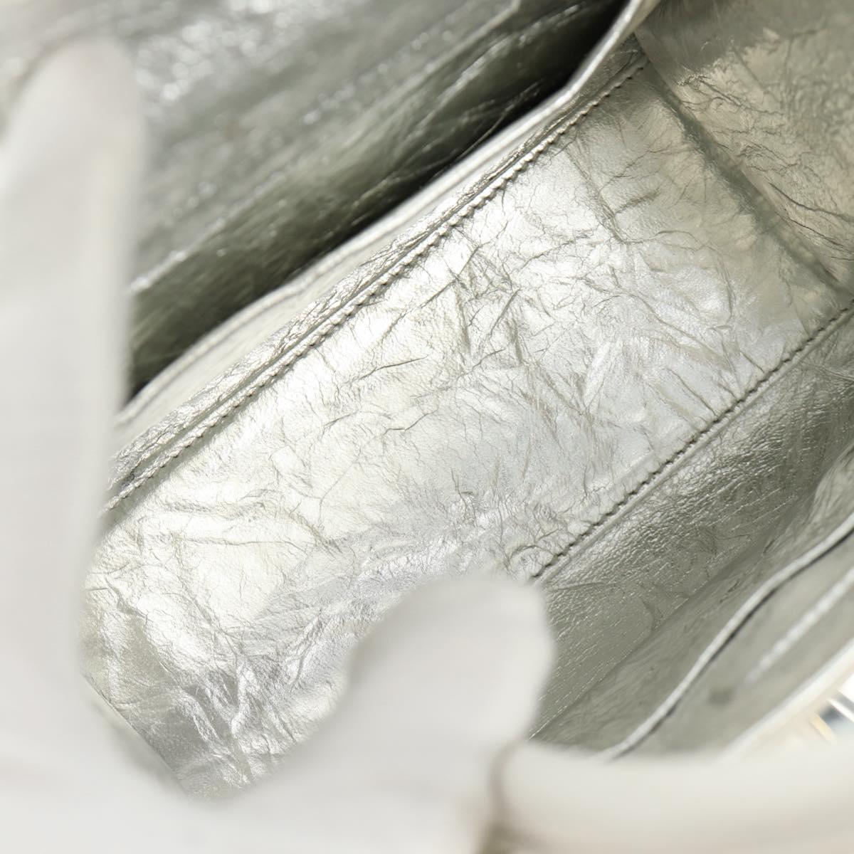 Christian Dior Hand Bag Leather 2way Silver Auth 184980V