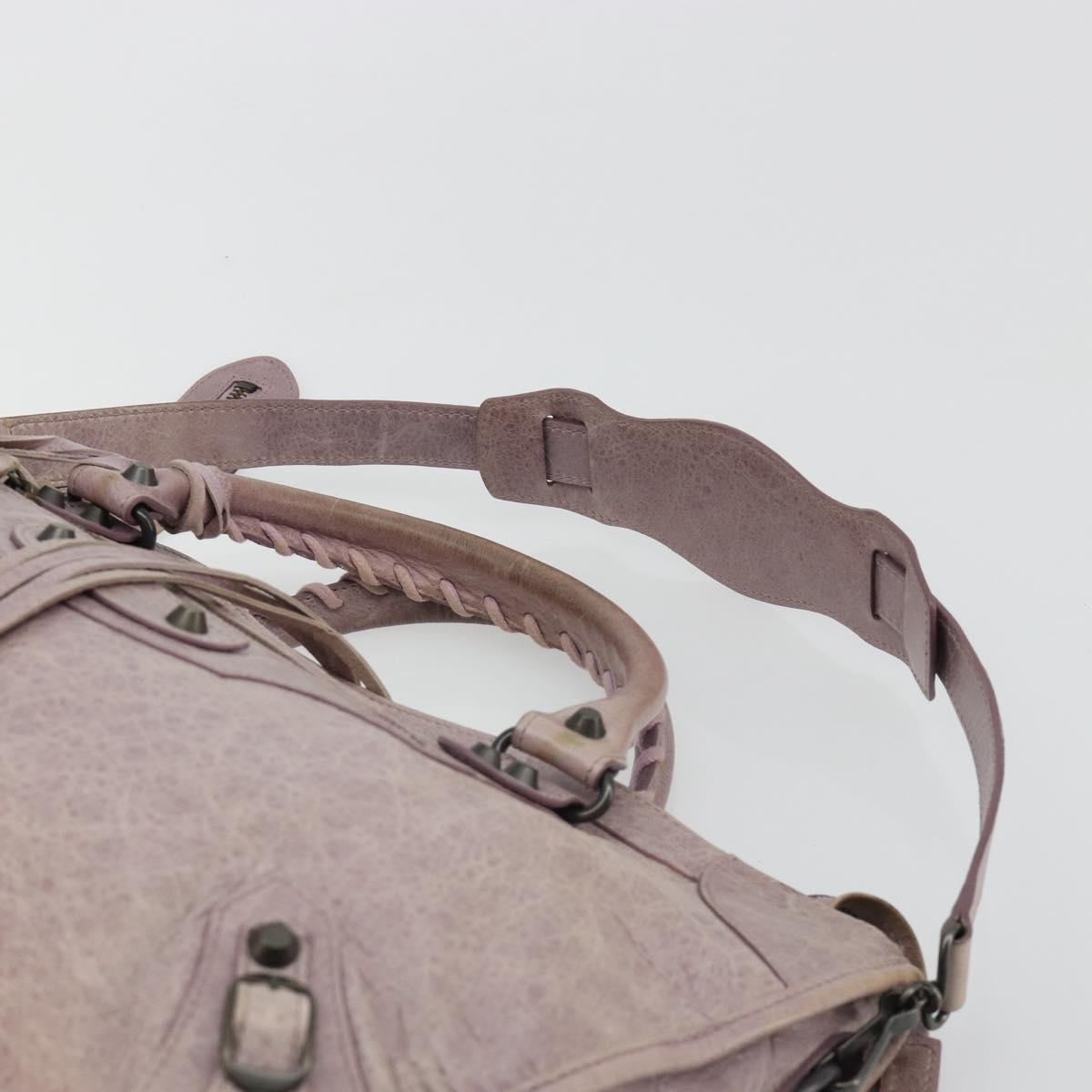 BALENCIAGA The City Hand Bag Leather 2way Purple 115748 Auth 184981SM