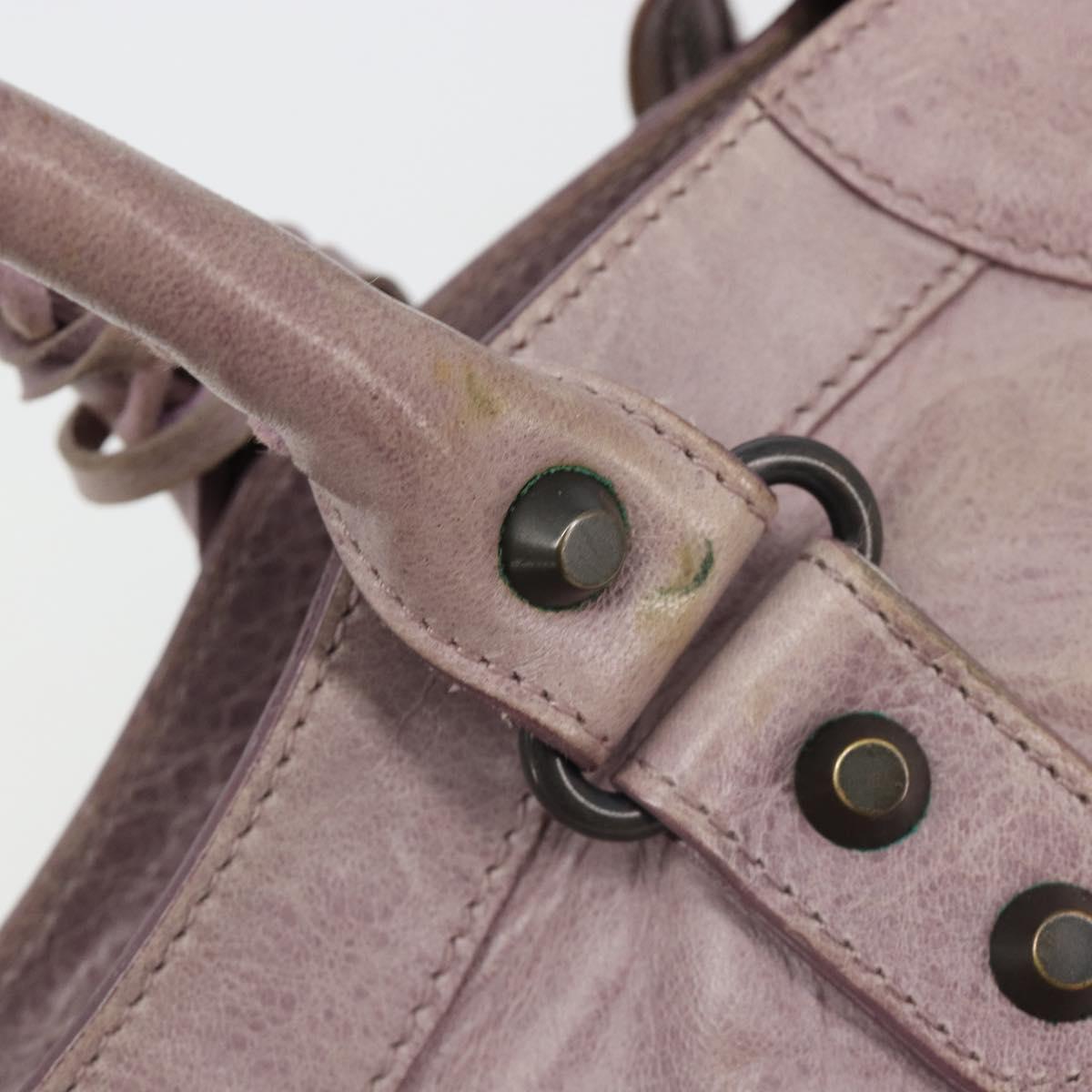 BALENCIAGA The City Hand Bag Leather 2way Purple 115748 Auth 184981SM