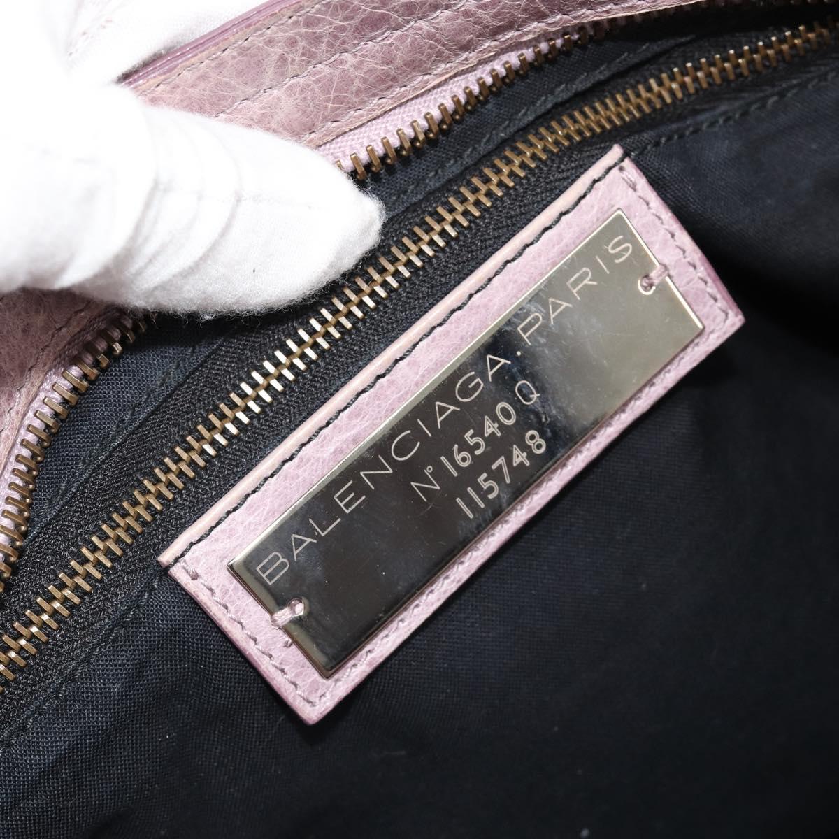 BALENCIAGA The City Hand Bag Leather 2way Purple 115748 Auth 184981SM