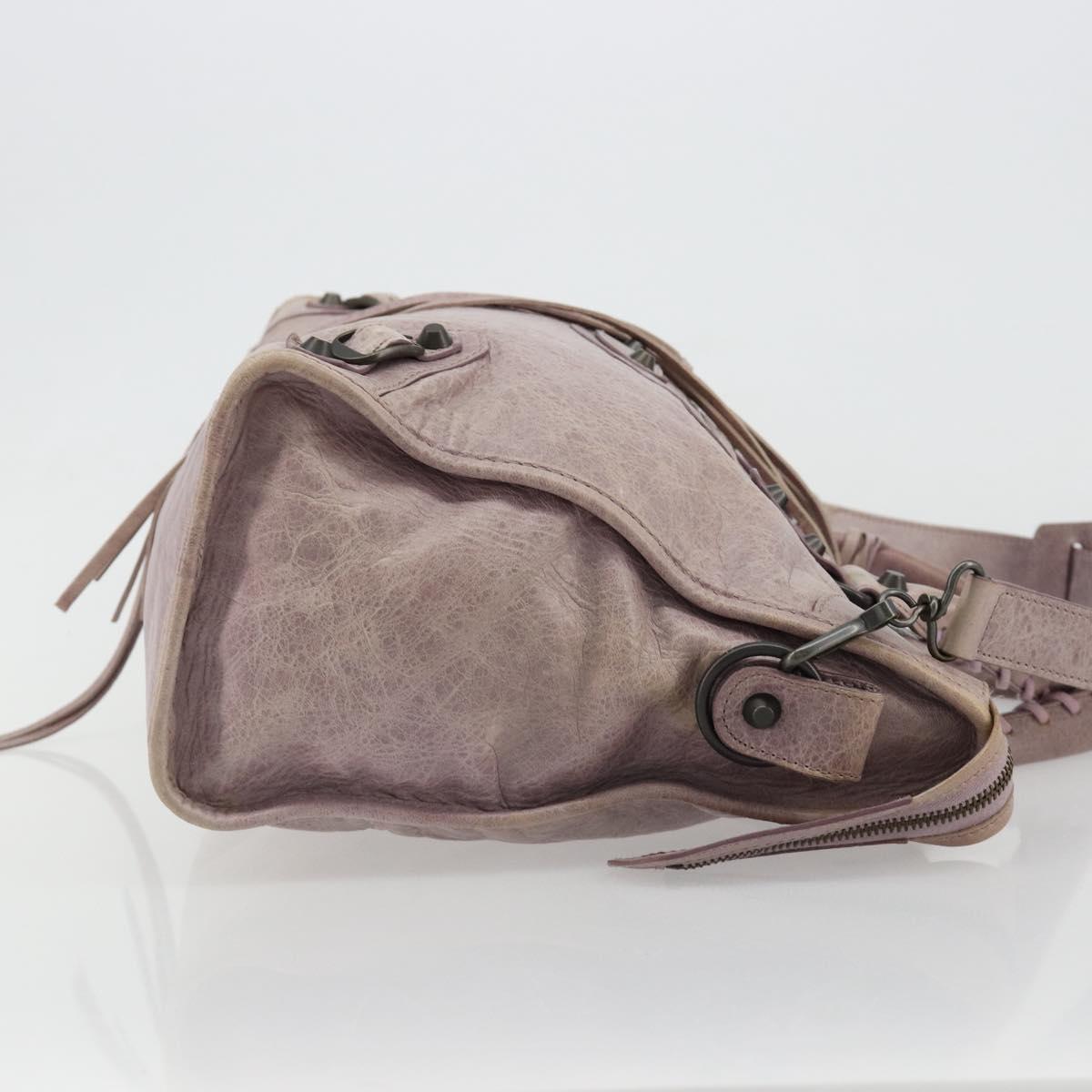 BALENCIAGA The City Hand Bag Leather 2way Purple 115748 Auth 184981SM