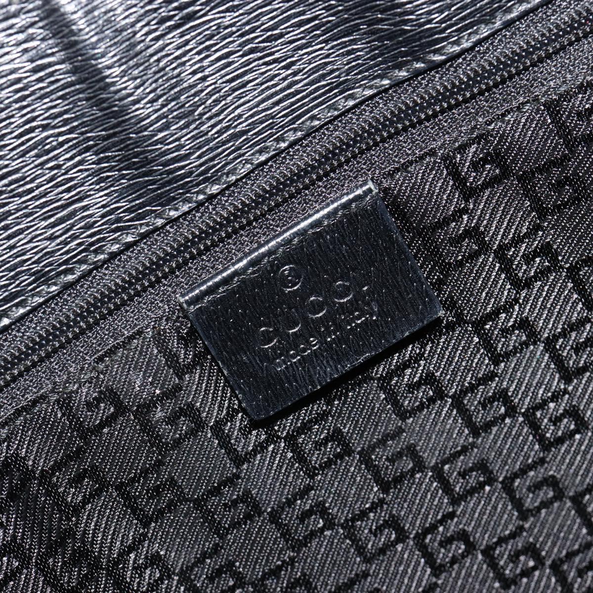 GUCCI Tote Bag Canvas Black Gold 002 1109 Auth 184982