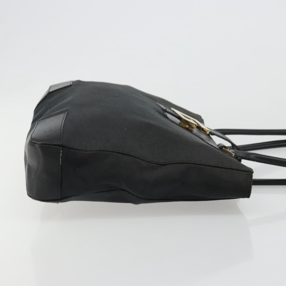 GUCCI Tote Bag Canvas Black Gold 002 1109 Auth 184982