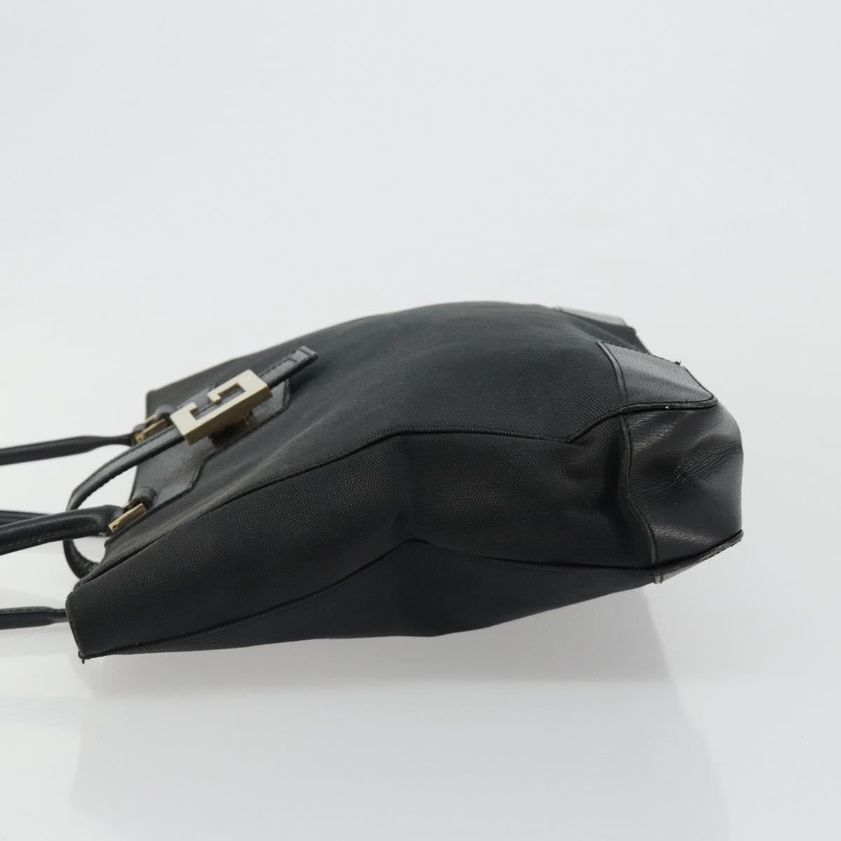 GUCCI Tote Bag Canvas Black Gold 002 1109 Auth 184982