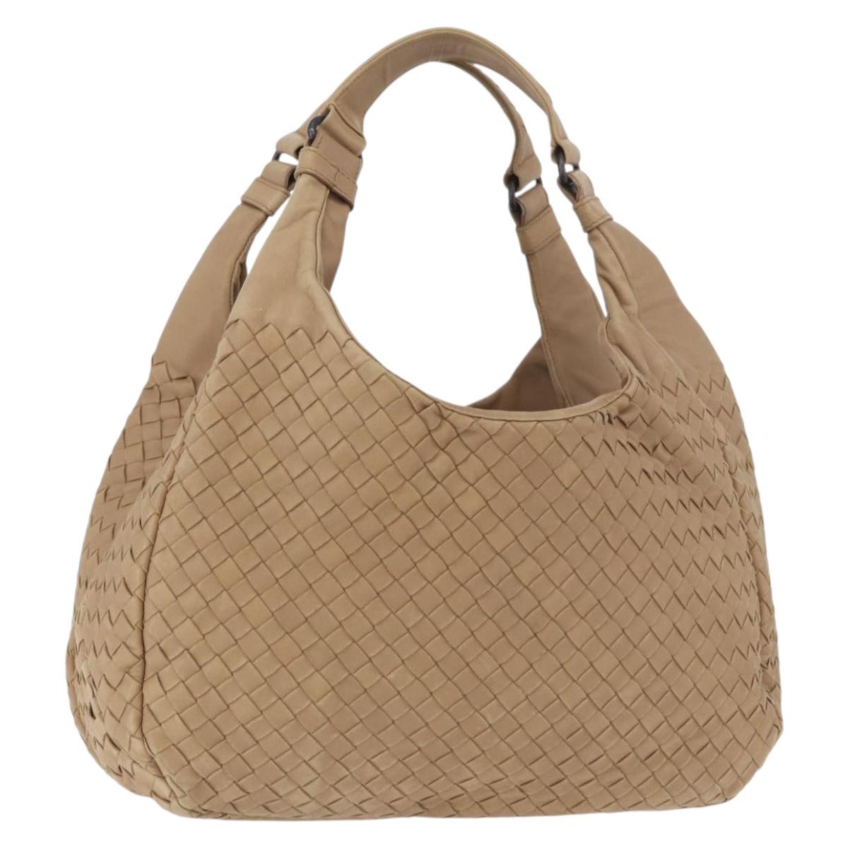 BOTTEGA VENETA INTRECCIATO Shoulder Bag Leather Beige 125787 Auth 184985SV