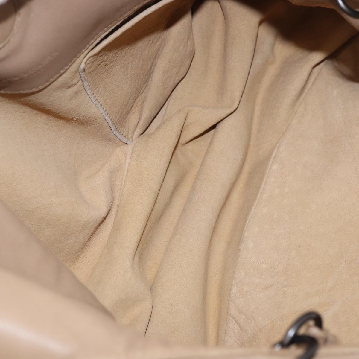 BOTTEGA VENETA INTRECCIATO Shoulder Bag Leather Beige 125787 Auth 184985SV