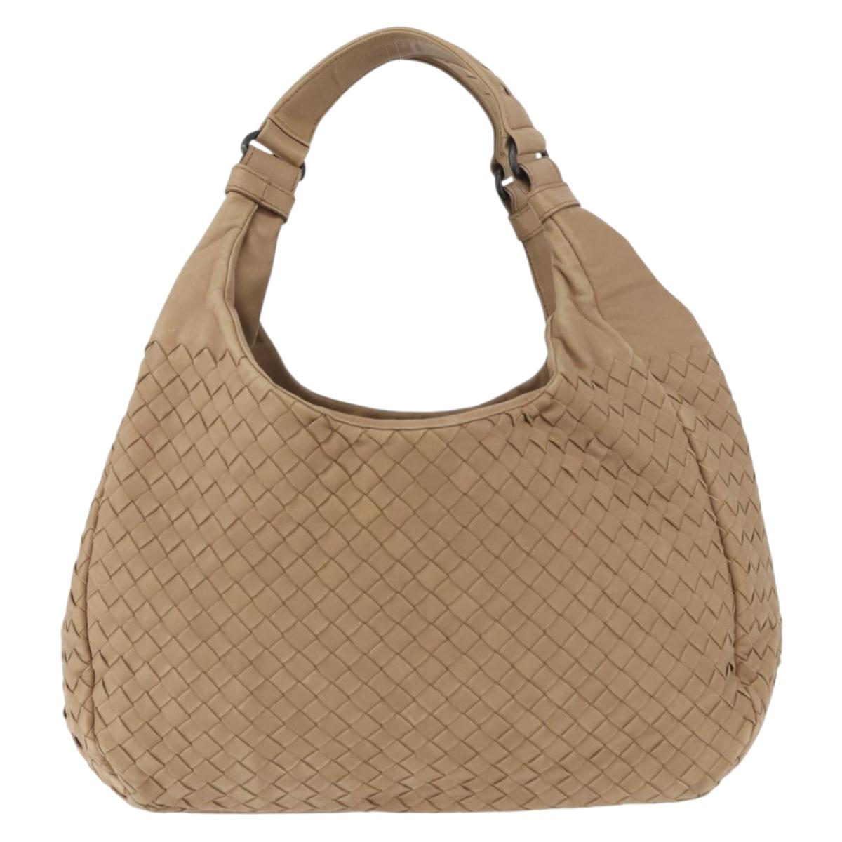 BOTTEGA VENETA INTRECCIATO Shoulder Bag Leather Beige 125787 Auth 184985SV