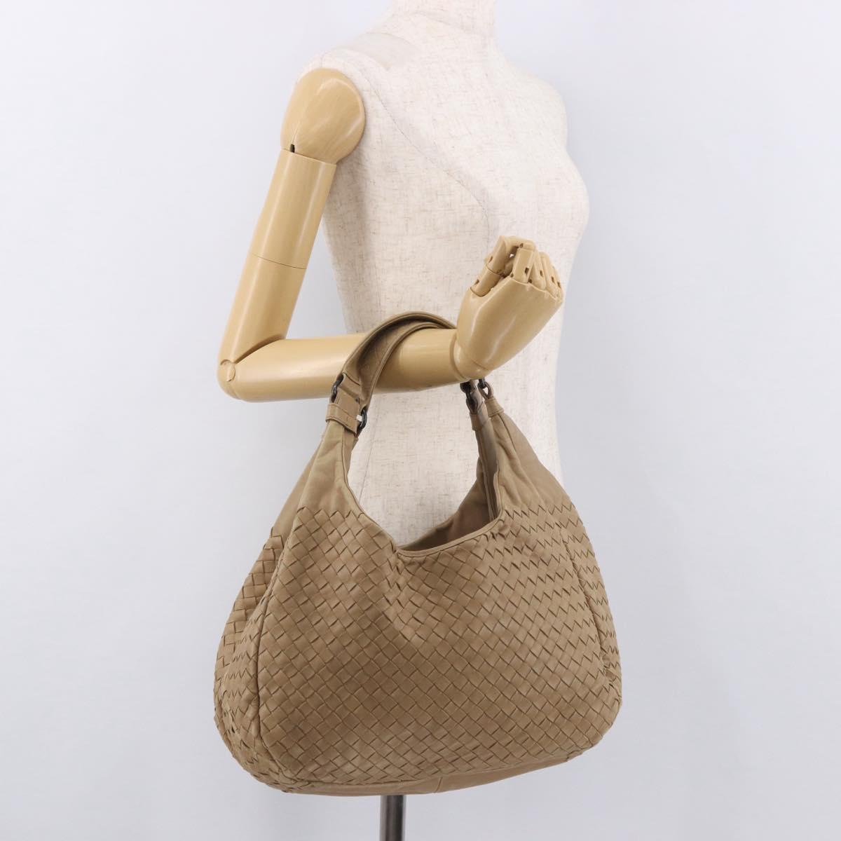 BOTTEGA VENETA INTRECCIATO Shoulder Bag Leather Beige 125787 Auth 184985SV
