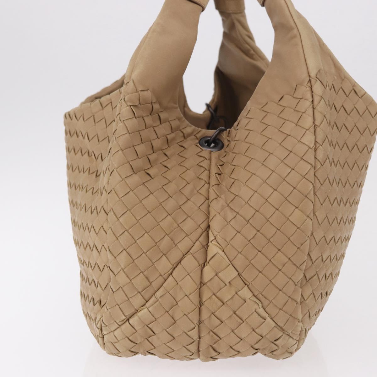 BOTTEGA VENETA INTRECCIATO Shoulder Bag Leather Beige 125787 Auth 184985SV
