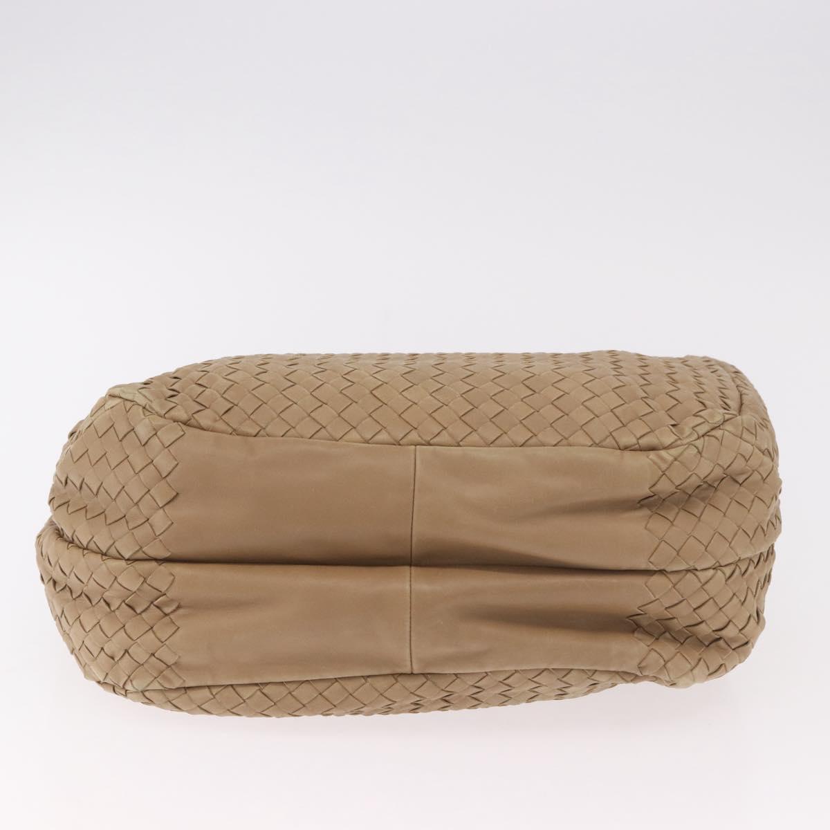BOTTEGA VENETA INTRECCIATO Shoulder Bag Leather Beige 125787 Auth 184985SV
