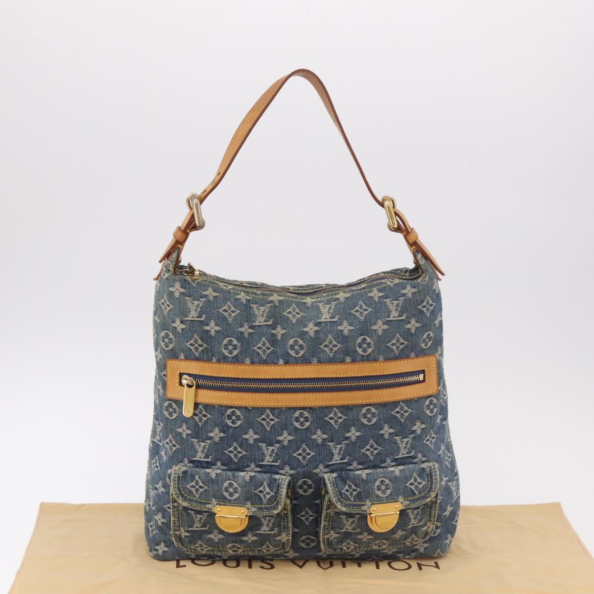 LOUIS VUITTON Monogram Denim Buggy GM Shoulder Bag Blue M95048 LV Auth 184988V