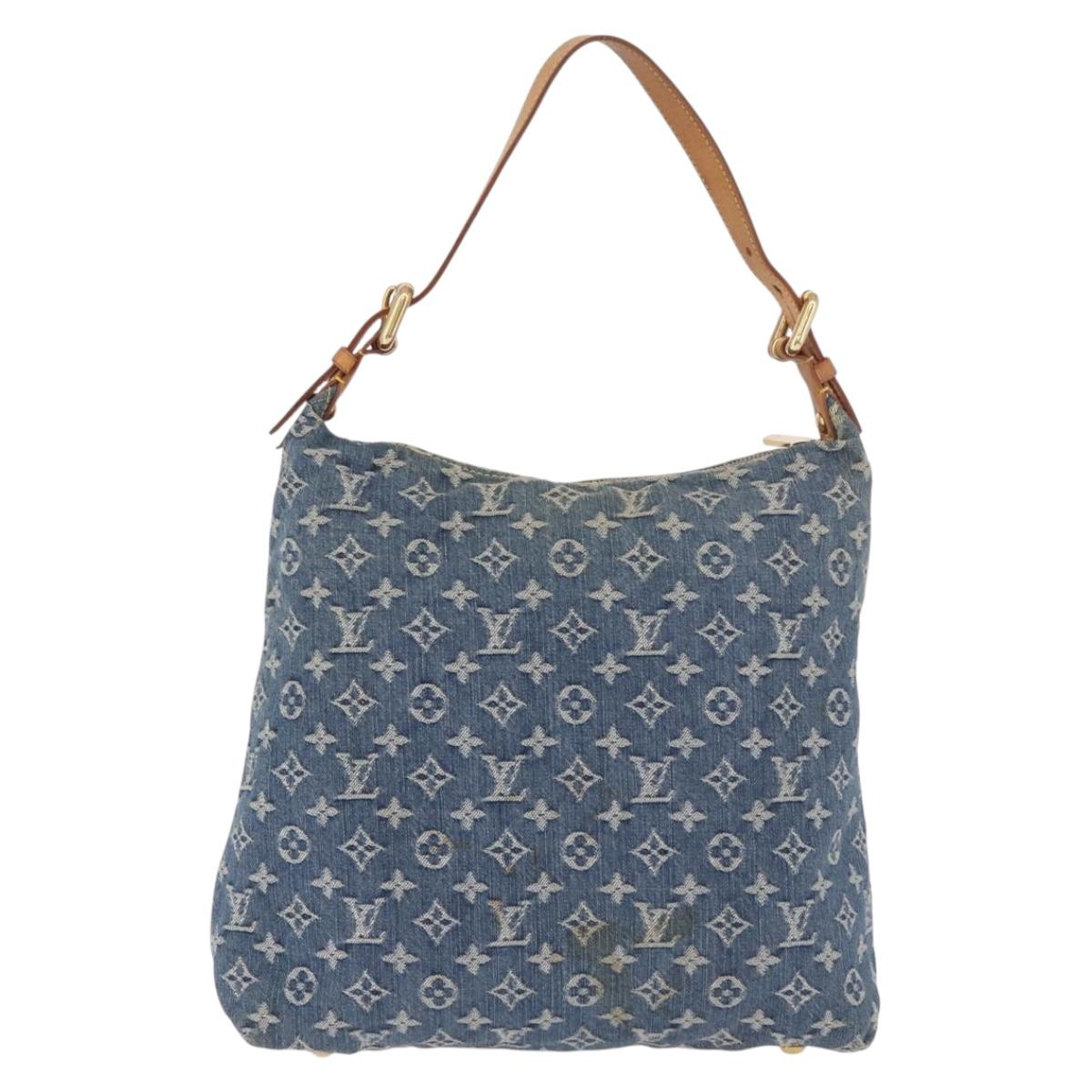 LOUIS VUITTON Monogram Denim Buggy GM Shoulder Bag Blue M95048 LV Auth 184988V