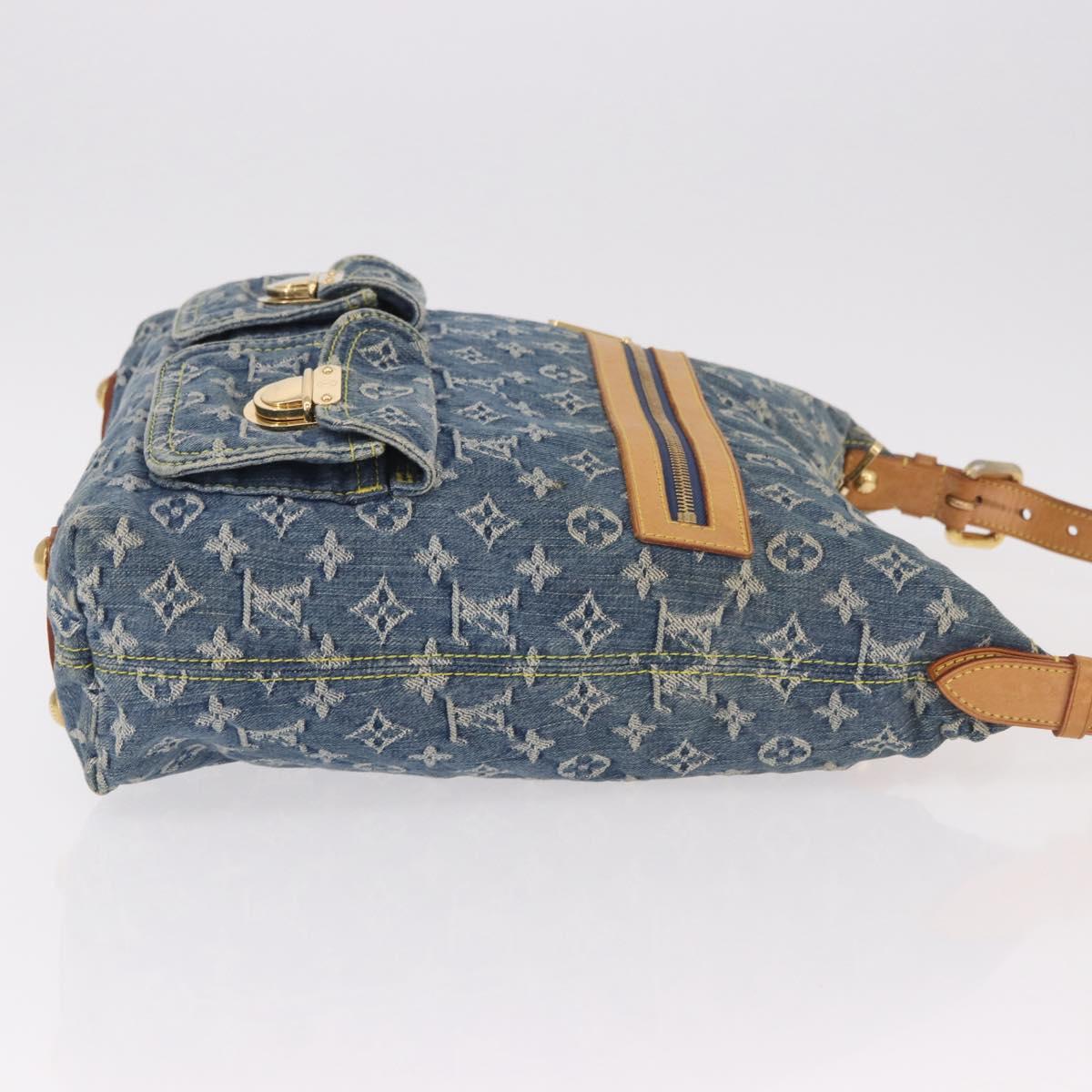 LOUIS VUITTON Monogram Denim Buggy GM Shoulder Bag Blue M95048 LV Auth 184988V