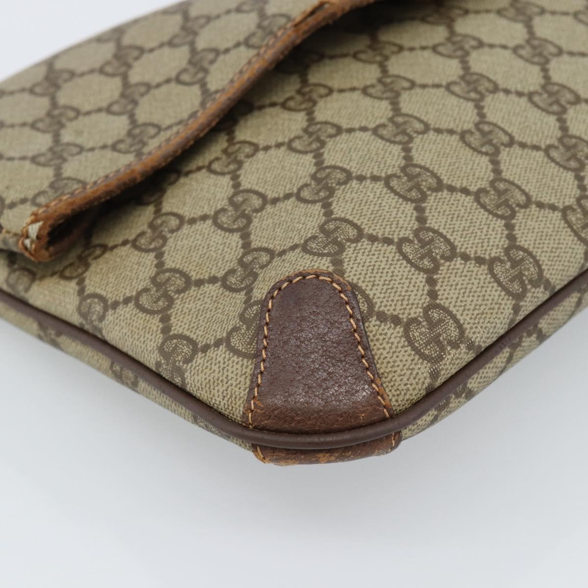 GUCCI GG Supreme Clutch Bag PVC Beige Gold 004 39 6092 Auth 184990