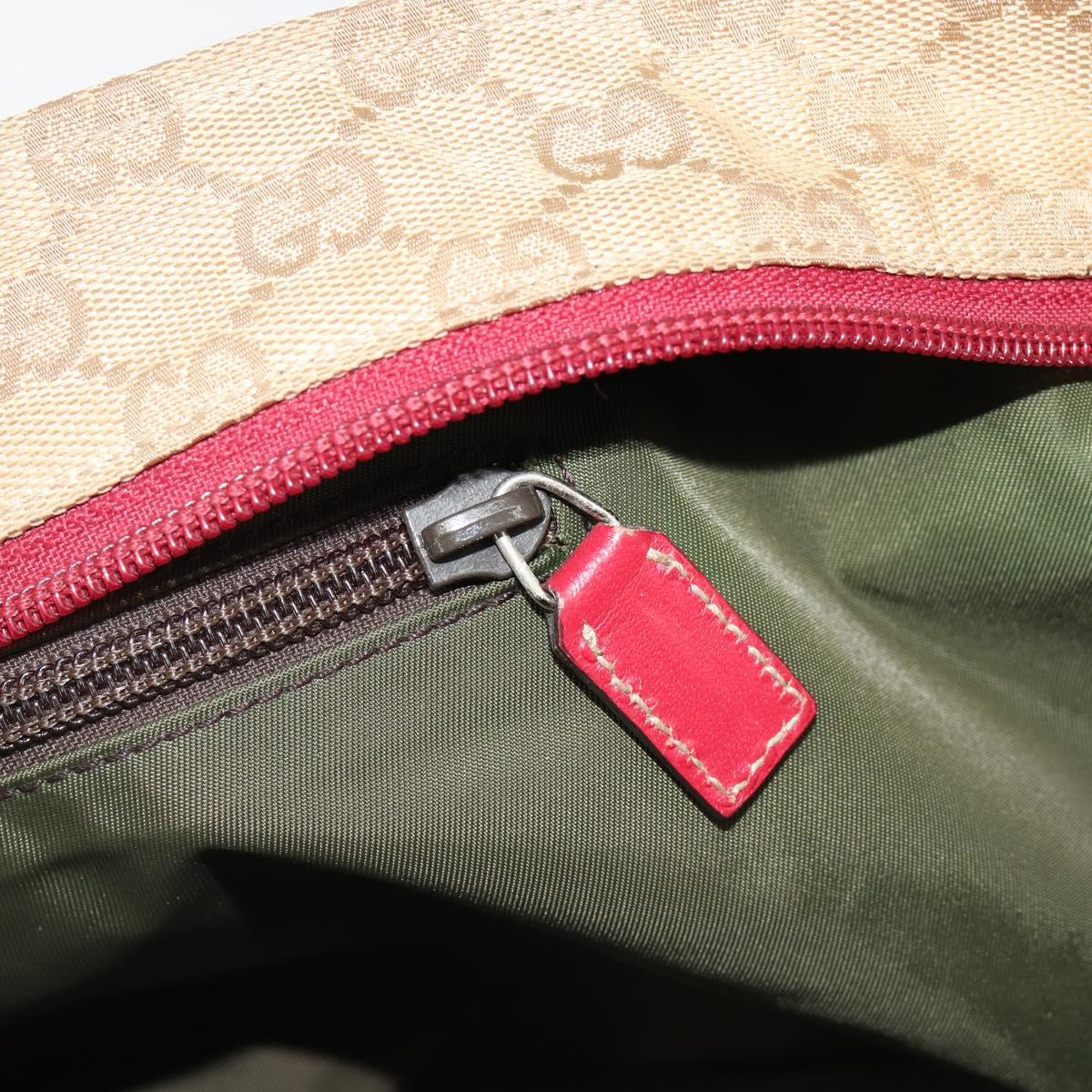 GUCCI GG Canvas Sherry Line Hand Bag Beige Gold 131230 Auth 184991A