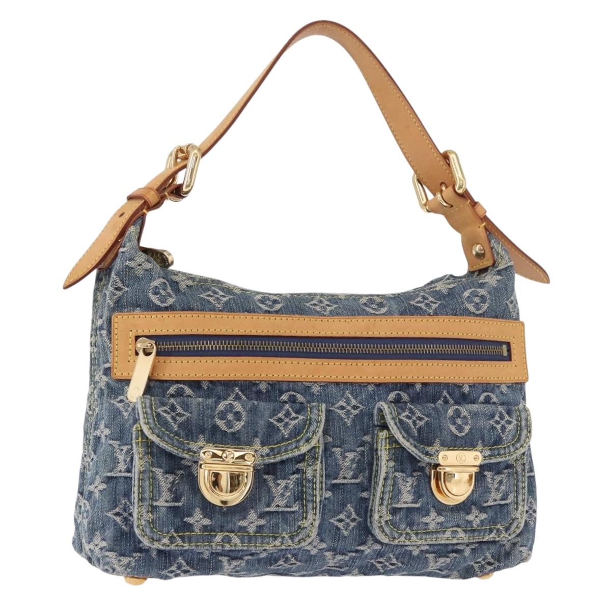 LOUIS VUITTON Monogram Denim Buggy PM Shoulder Bag Blue M95049 LV Auth 184992SAV