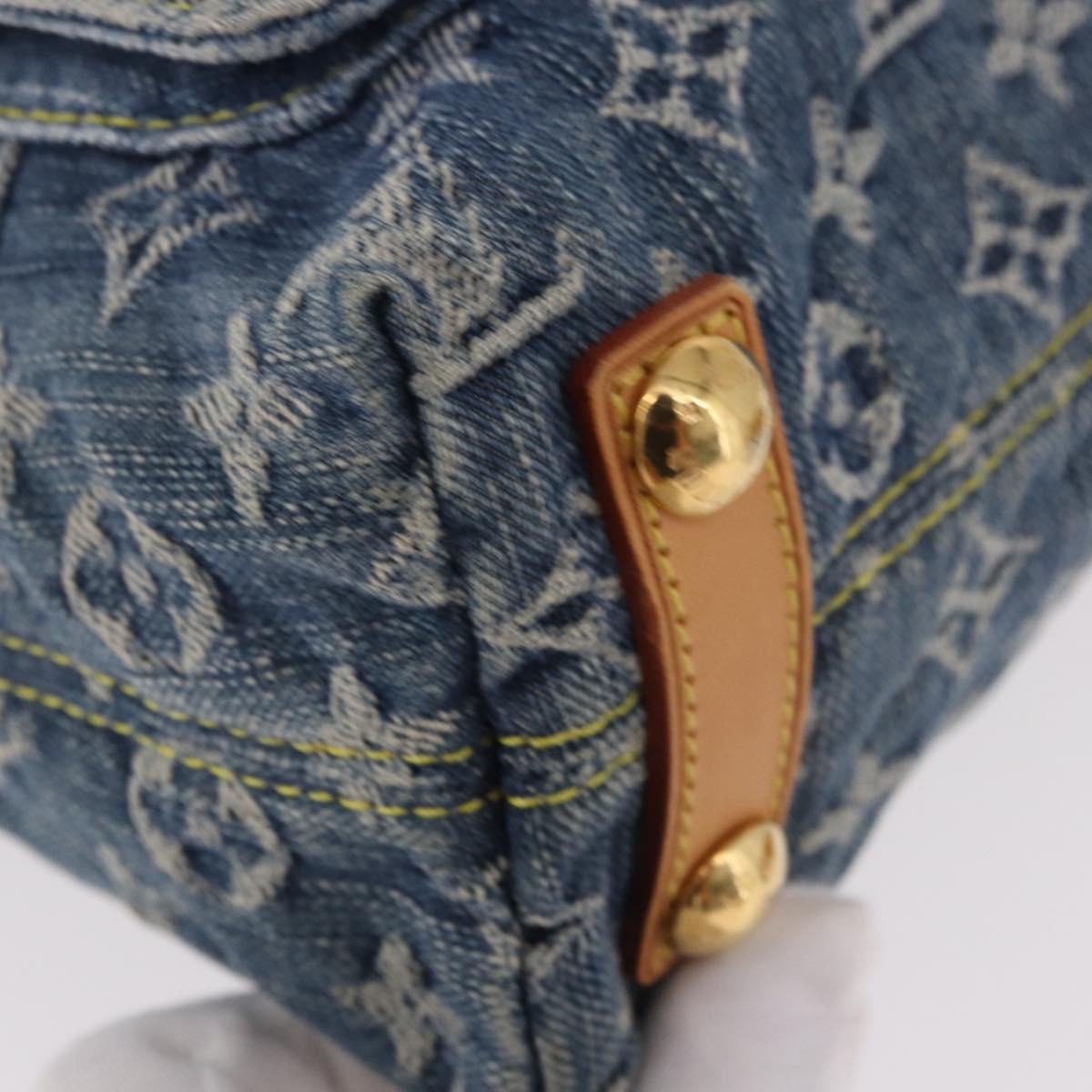 LOUIS VUITTON Monogram Denim Buggy PM Shoulder Bag Blue M95049 LV Auth 184992SAV