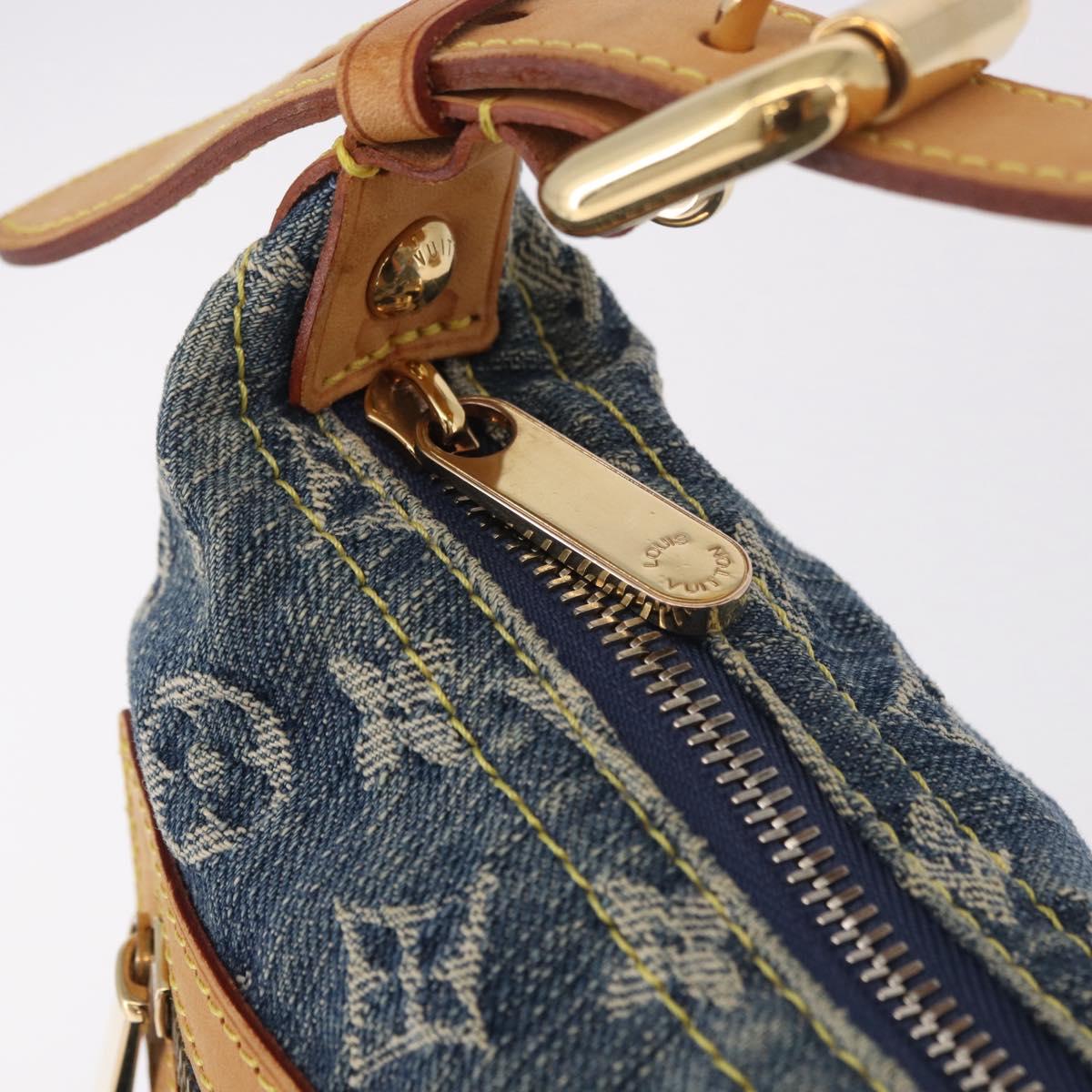 LOUIS VUITTON Monogram Denim Buggy PM Shoulder Bag Blue M95049 LV Auth 184992SAV