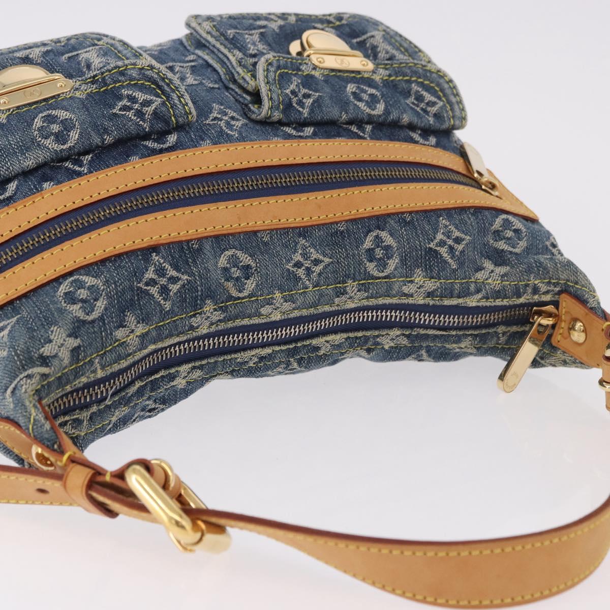 LOUIS VUITTON Monogram Denim Buggy PM Shoulder Bag Blue M95049 LV Auth 184992SAV