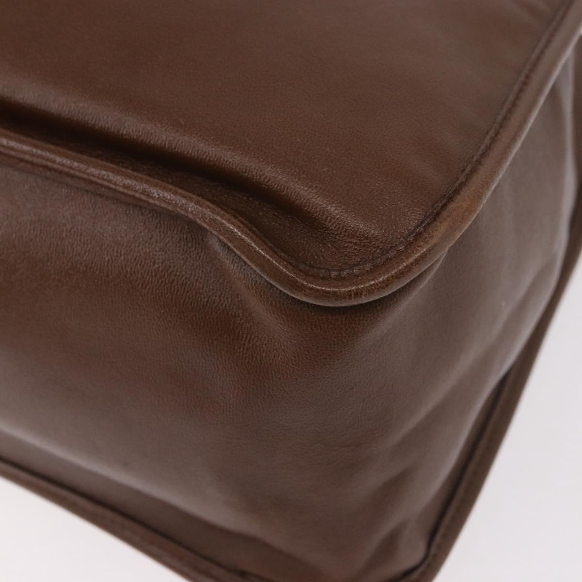 GUCCI Horsebit Tote Bag Leather Brown Gold 623694 Auth 184994V