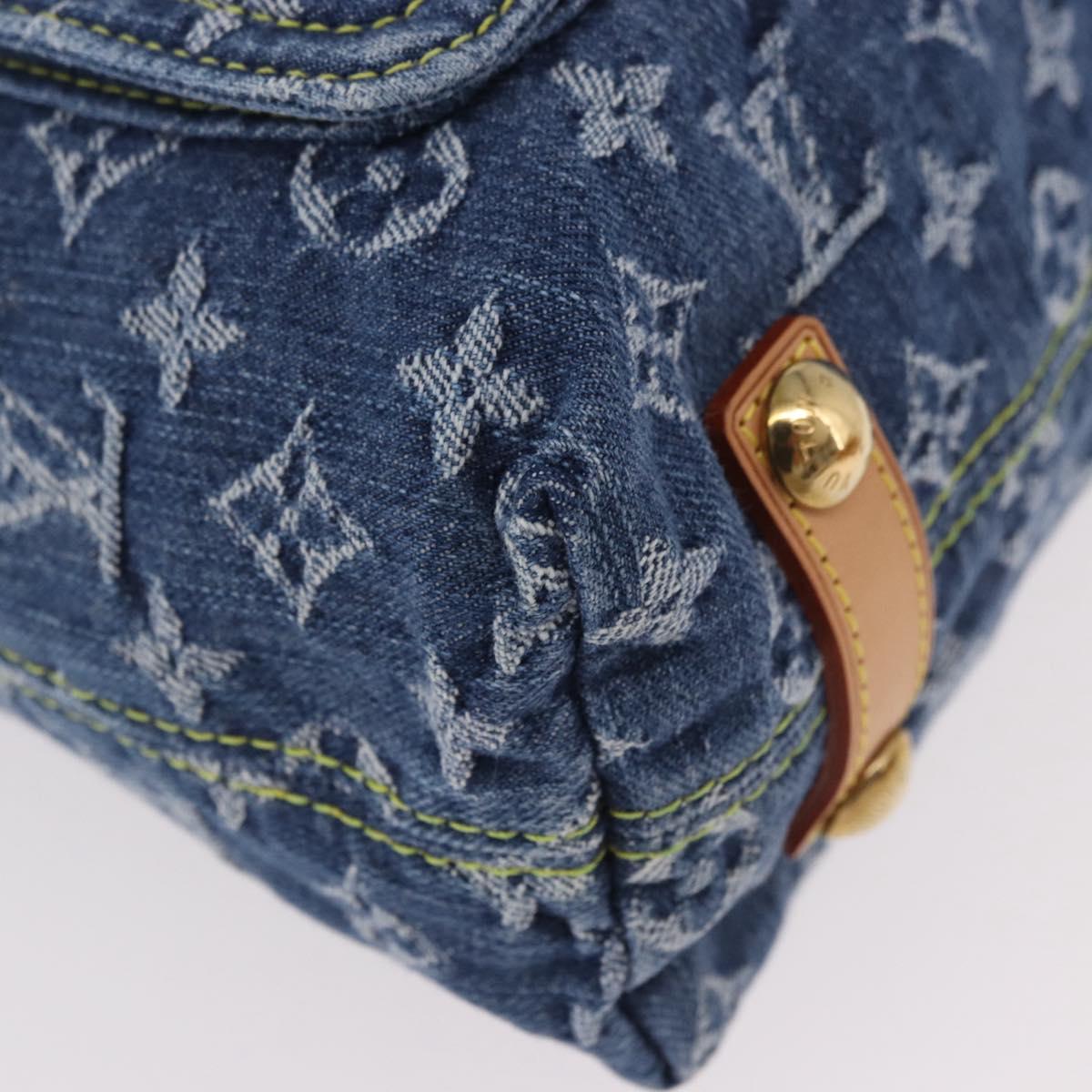 LOUIS VUITTON Monogram Denim Buggy GM Shoulder Bag Blue M95048 LV Auth 184997SAV