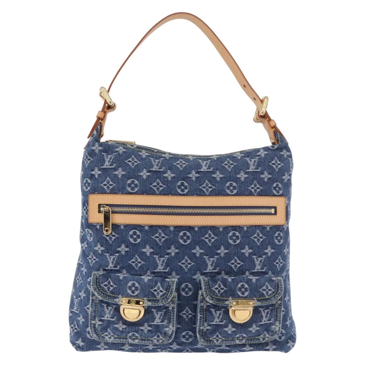 LOUIS VUITTON Monogram Denim Buggy GM Shoulder Bag Blue M95048 LV Auth 184997SAV