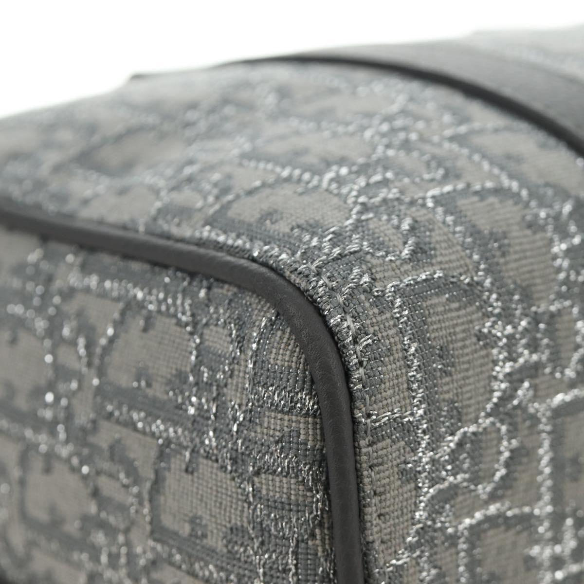 Christian Dior Trotter Canvas Boston Bag 2way Gray Silver Auth 184998SM