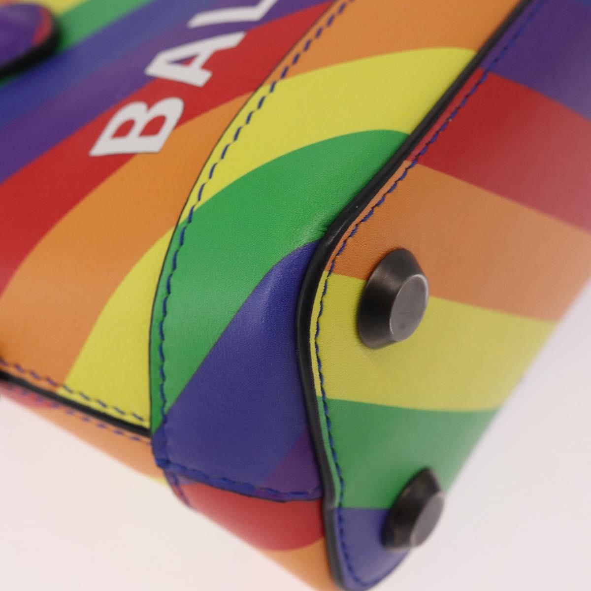 BALENCIAGA Ville XXS Hand Bag Leather 2way Rainbow 550646 Auth 185014M
