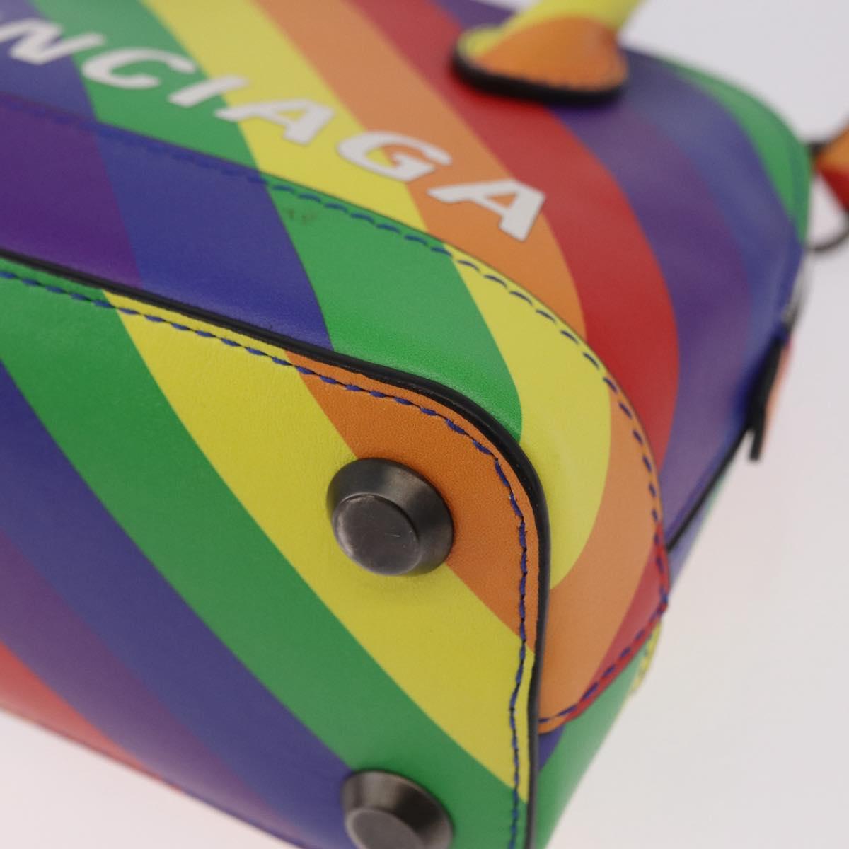 BALENCIAGA Ville XXS Hand Bag Leather 2way Rainbow 550646 Auth 185014M
