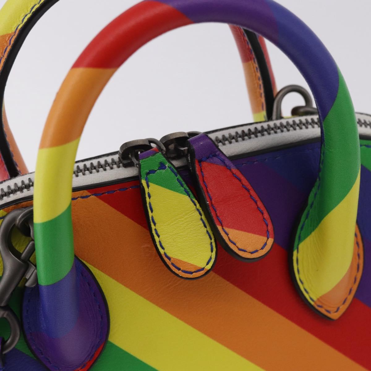 BALENCIAGA Ville XXS Hand Bag Leather 2way Rainbow 550646 Auth 185014M