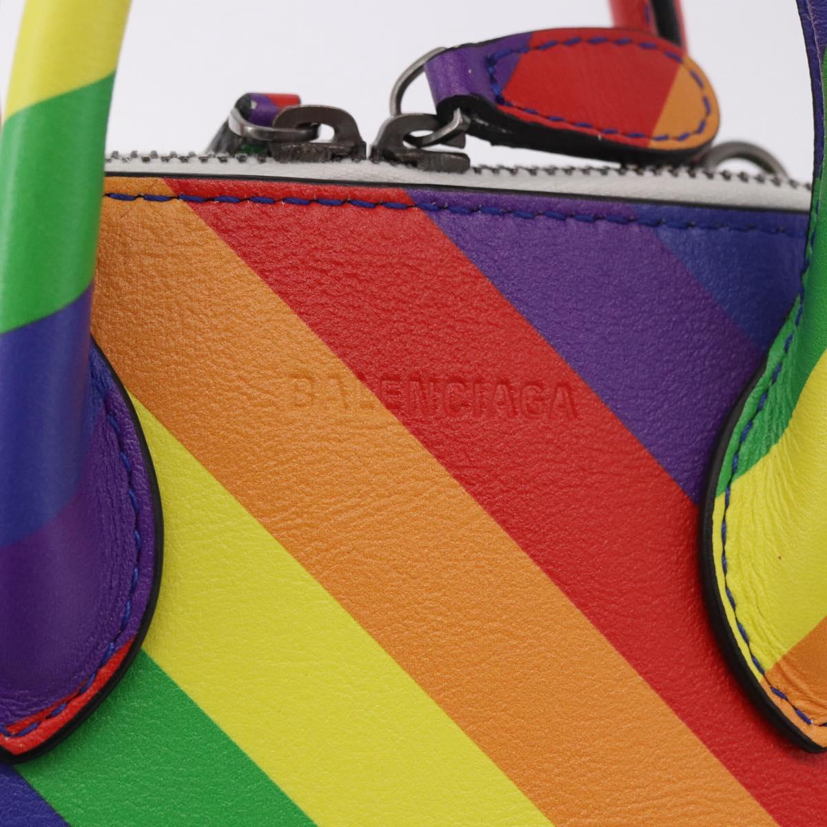 BALENCIAGA Ville XXS Hand Bag Leather 2way Rainbow 550646 Auth 185014M