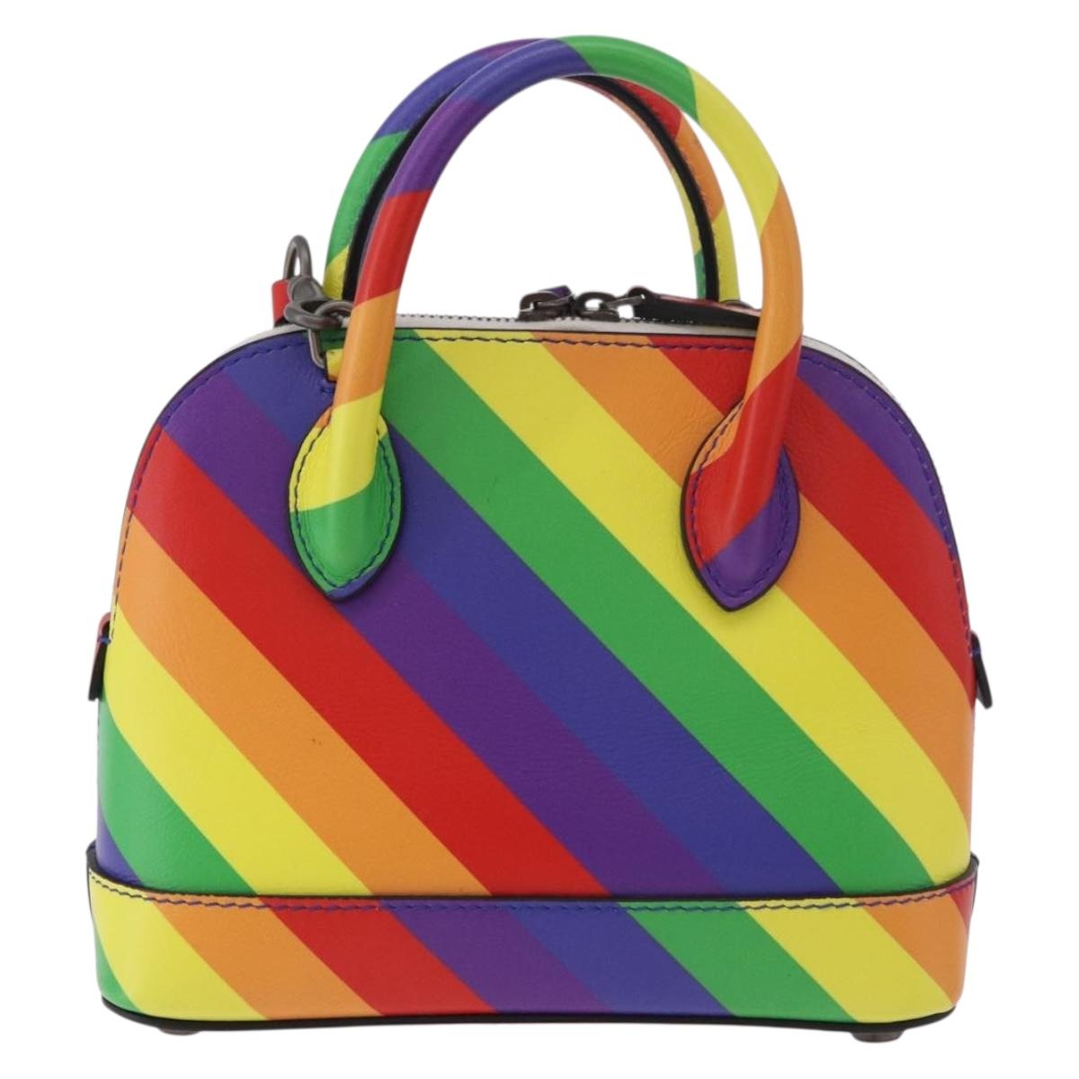 BALENCIAGA Ville XXS Hand Bag Leather 2way Rainbow 550646 Auth 185014M
