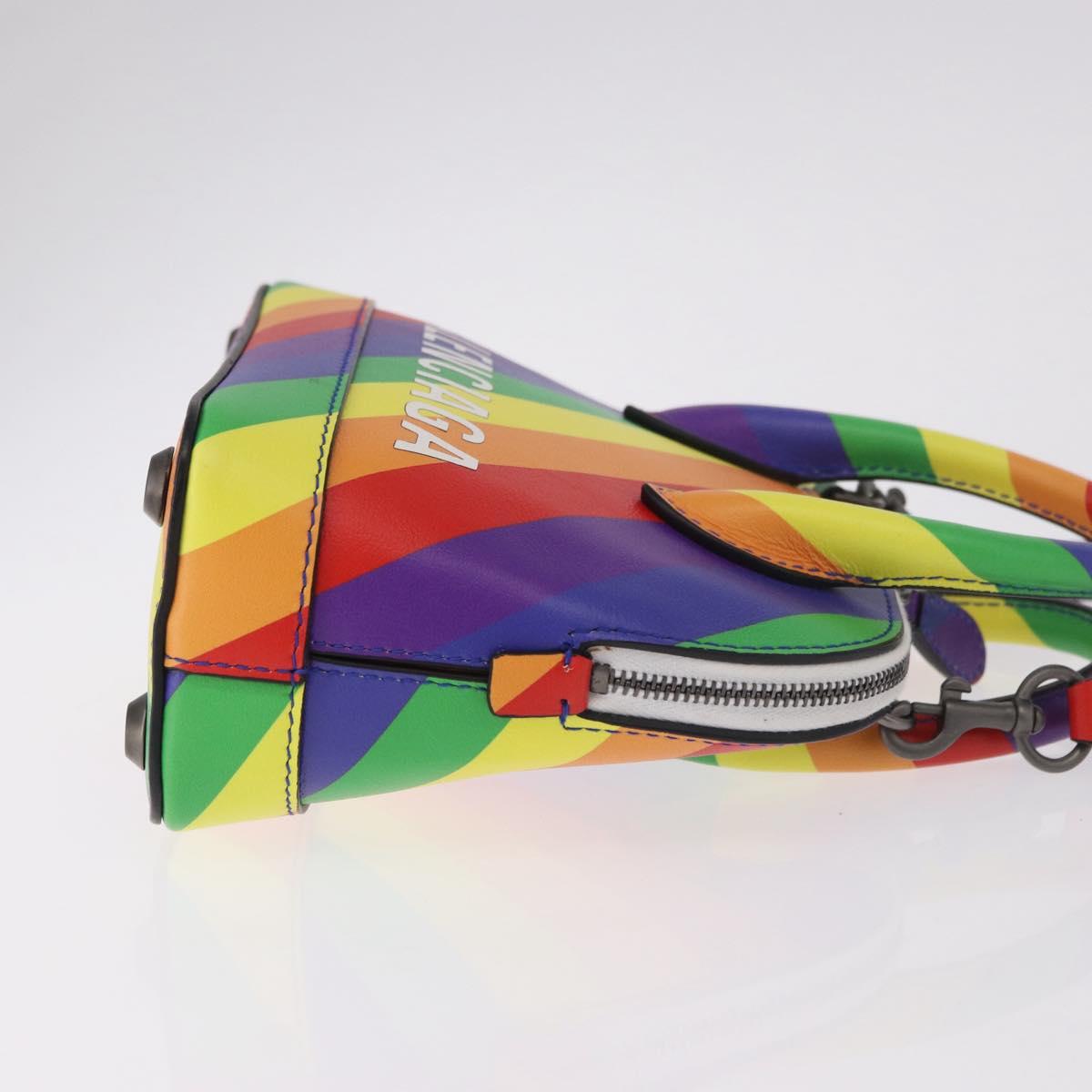 BALENCIAGA Ville XXS Hand Bag Leather 2way Rainbow 550646 Auth 185014M