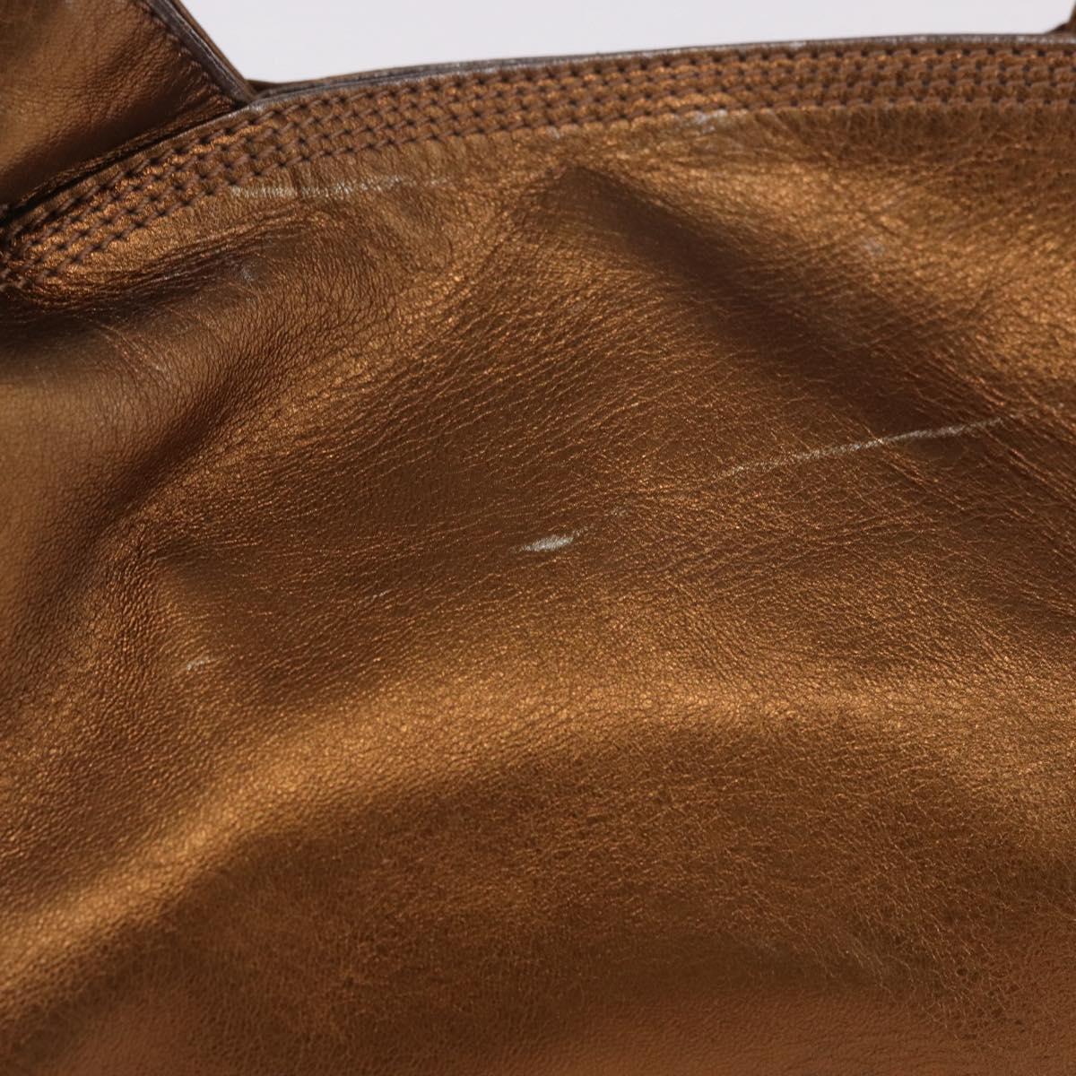 LOEWE Anagram Nappa Aire Hand Bag Leather Gold Auth 185016A