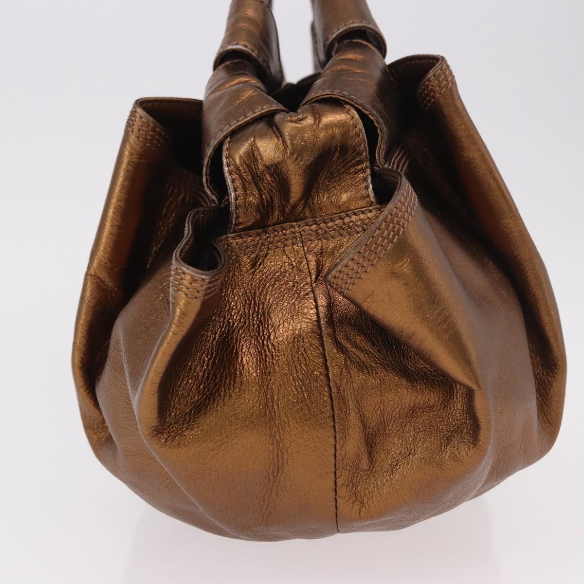 LOEWE Anagram Nappa Aire Hand Bag Leather Gold Auth 185016A