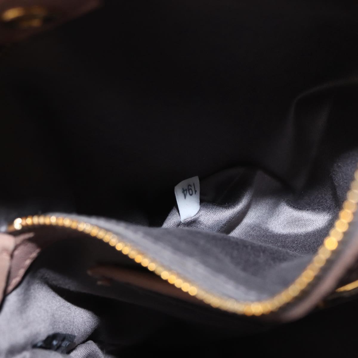 Miu Miu Matelasse Hand Bag Leather 2way Beige Gold Auth 185023