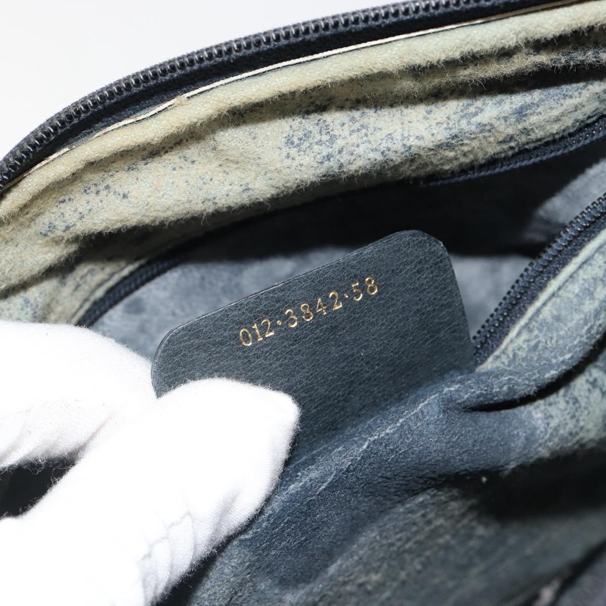 GUCCI GG Supreme Sherry Line Boston Bag PVC Navy Gold 012 3842 58 Auth 185029