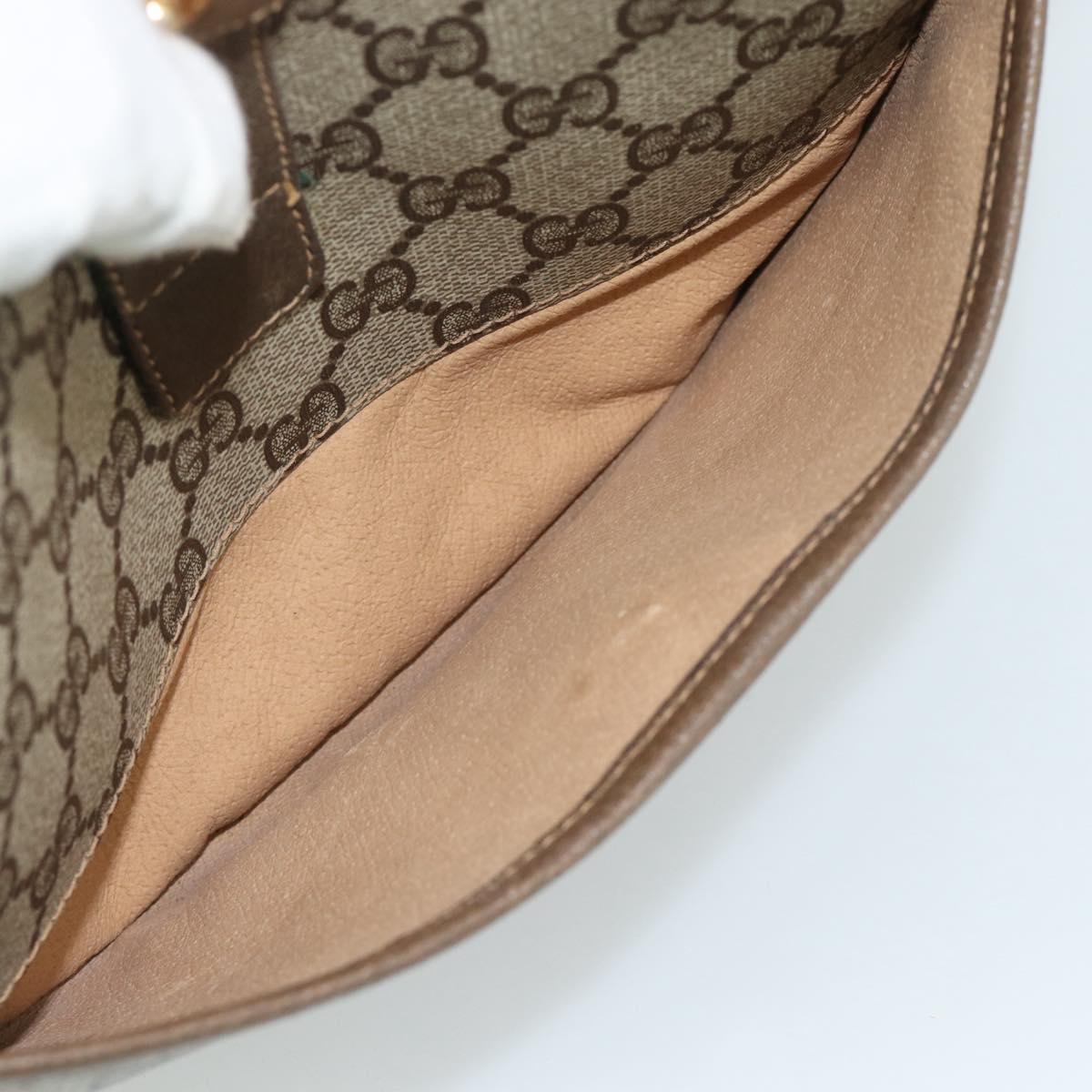 GUCCI GG Supreme Web Sherry Line Bag PVC Beige Gold 89 02 032 Auth 185030