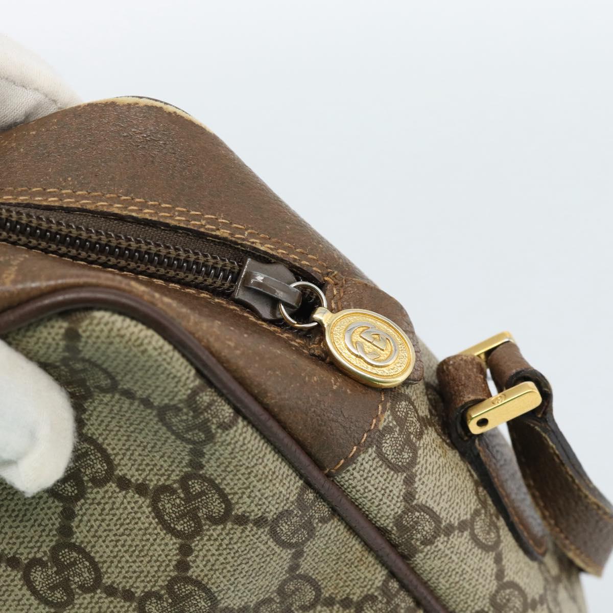 GUCCI GG Supreme Web Sherry Line Bag PVC Beige Gold 001 56 6472 Auth 185031