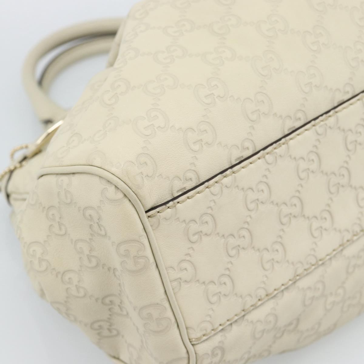 GUCCI GG Canvas Guccissima Sukey Hand Bag Leather Ivory Gold 211944 Auth 185032V