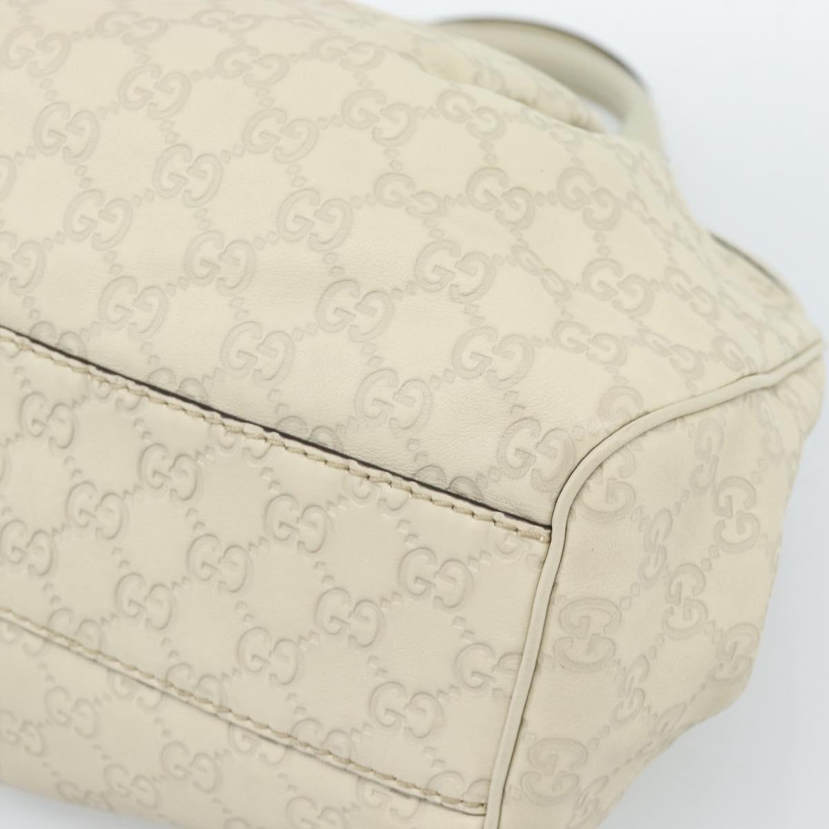 GUCCI GG Canvas Guccissima Sukey Hand Bag Leather Ivory Gold 211944 Auth 185032V