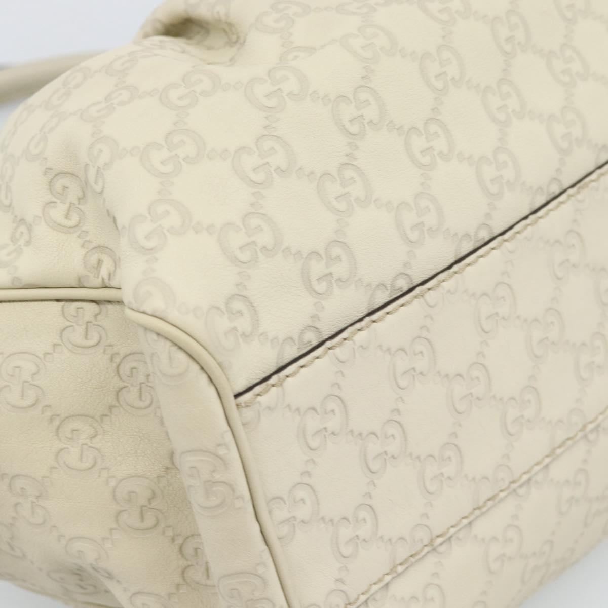 GUCCI GG Canvas Guccissima Sukey Hand Bag Leather Ivory Gold 211944 Auth 185032V