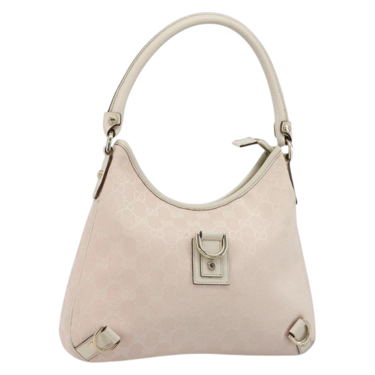 GUCCI GG Canvas Abbey Shoulder Bag Pink Gold 130738 Auth 185033V