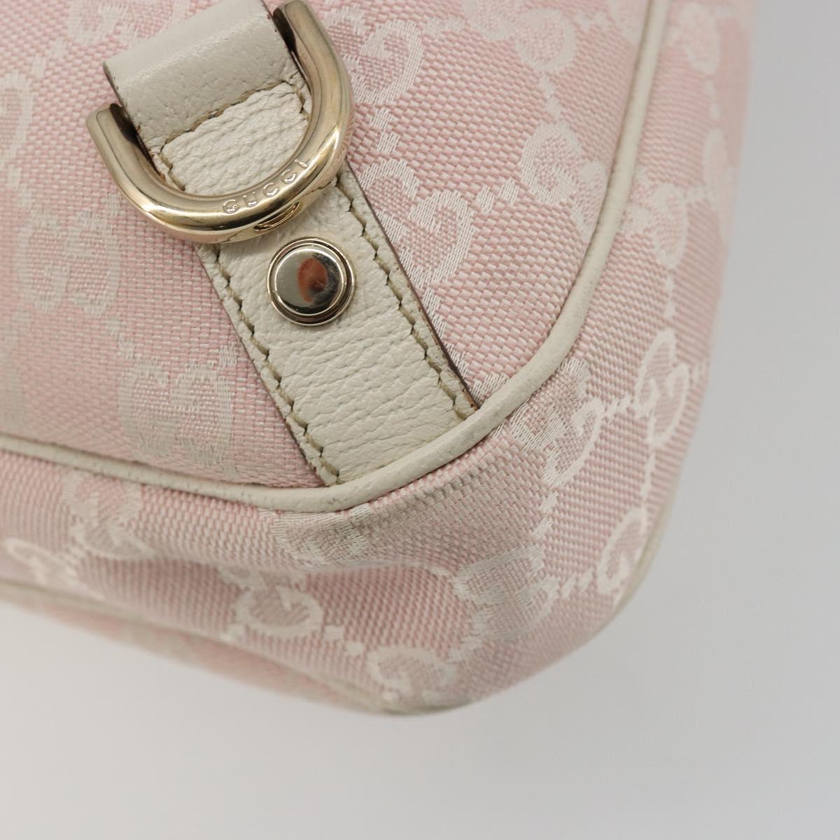 GUCCI GG Canvas Abbey Shoulder Bag Pink Gold 130738 Auth 185033V