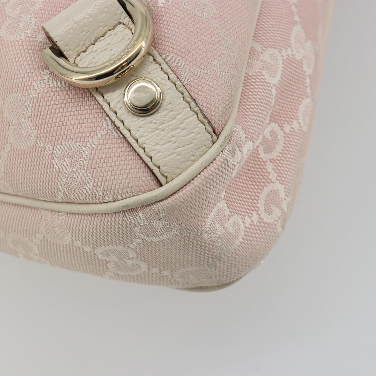 GUCCI GG Canvas Abbey Shoulder Bag Pink Gold 130738 Auth 185033V