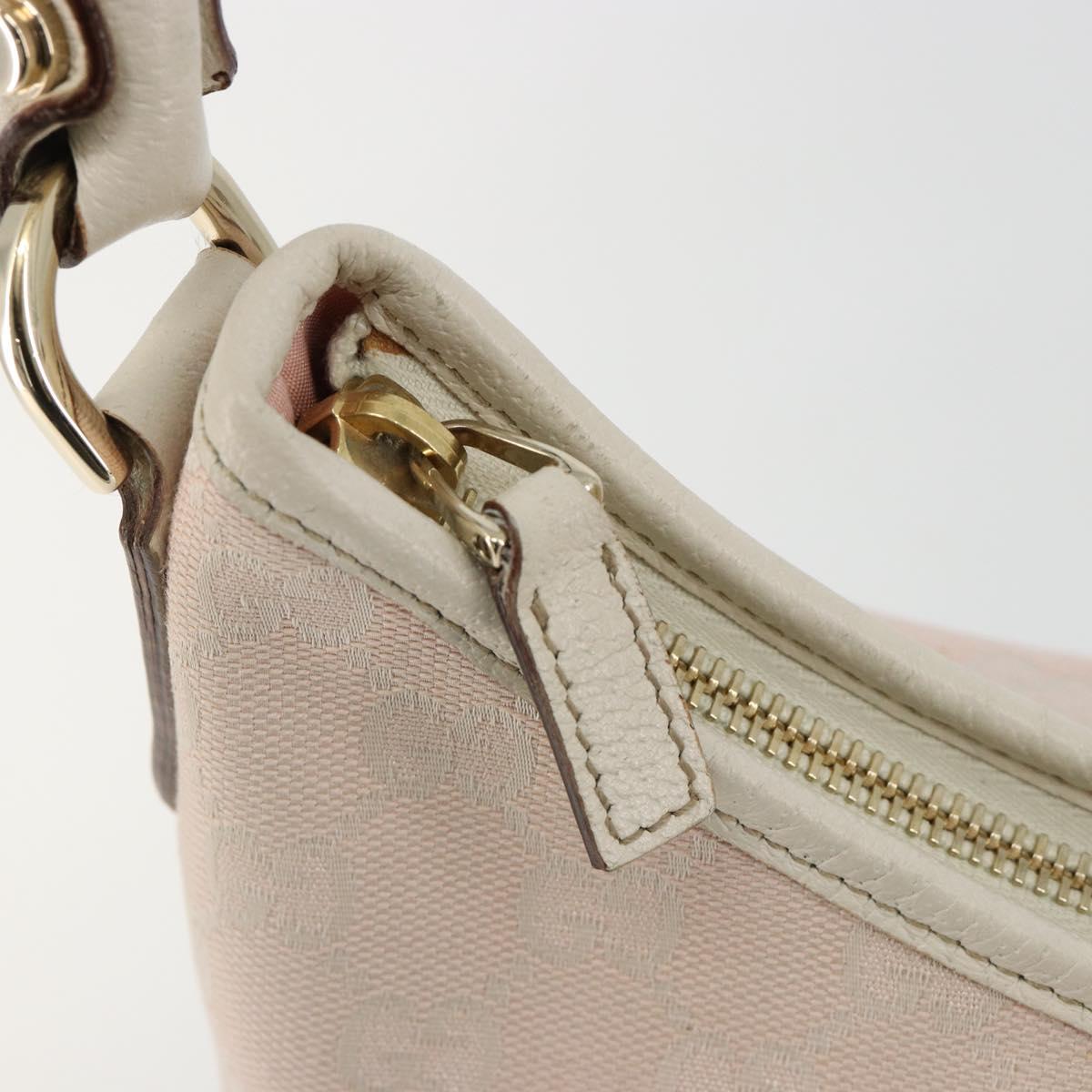 GUCCI GG Canvas Abbey Shoulder Bag Pink Gold 130738 Auth 185033V