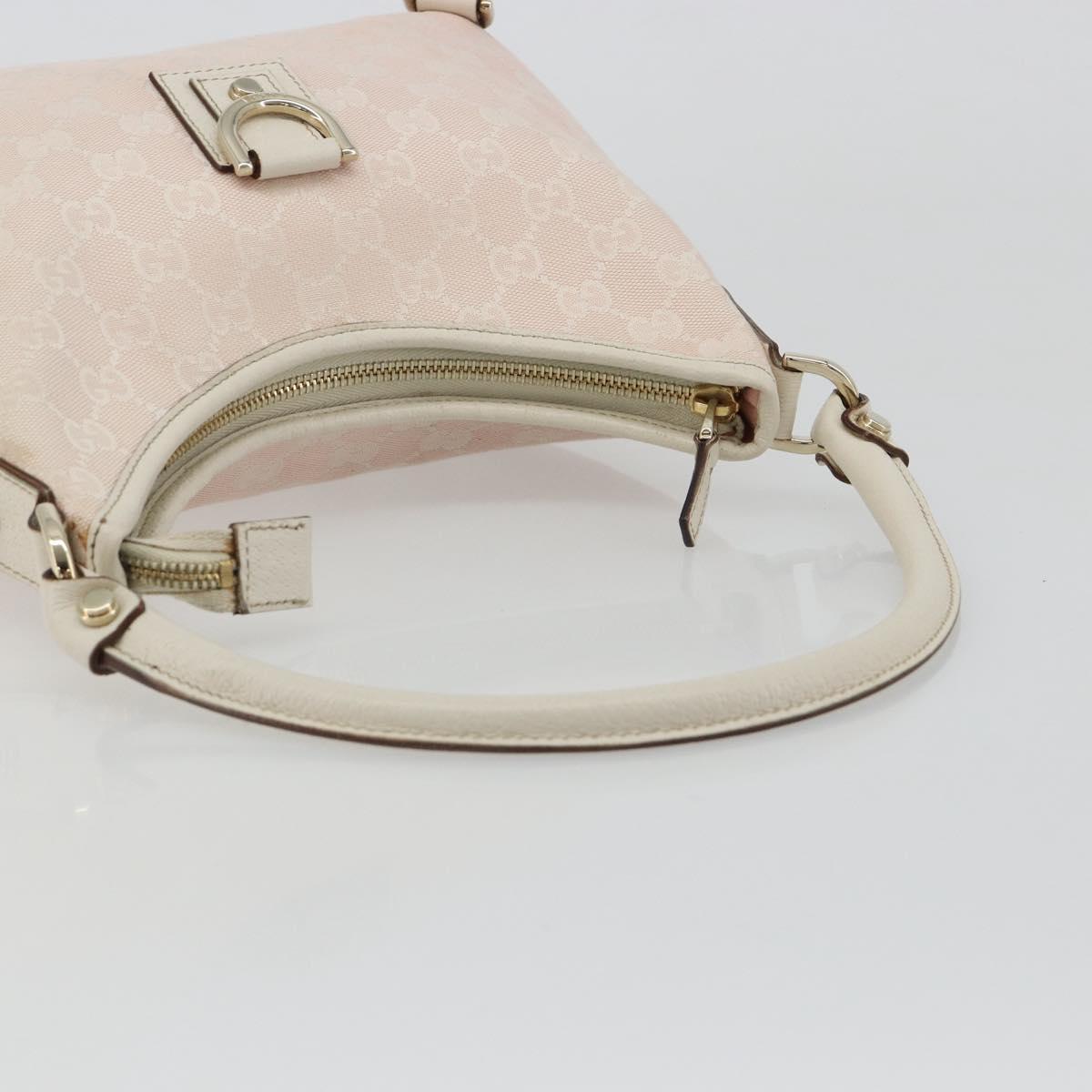 GUCCI GG Canvas Abbey Shoulder Bag Pink Gold 130738 Auth 185033V